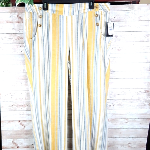 NWT, Counterparts, Women's Maze, Gray, & white Wide Leg slacks,pullons, Sz 16W - Picture 6 of 12